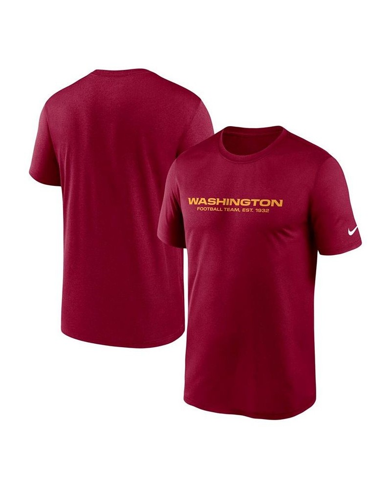 Men's Burgundy Washington Football Team Logo Essential Legend Team Performance T-shirt $21.50 T-Shirts