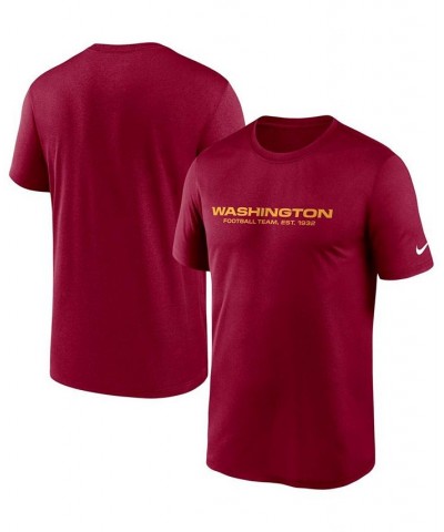 Men's Burgundy Washington Football Team Logo Essential Legend Team Performance T-shirt $21.50 T-Shirts