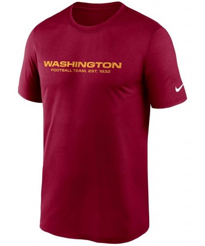 Men's Burgundy Washington Football Team Logo Essential Legend Team Performance T-shirt $21.50 T-Shirts