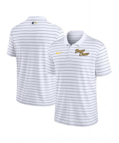 Men's White Milwaukee Brewers City Connect Victory Performance Polo Shirt $43.19 Polo Shirts