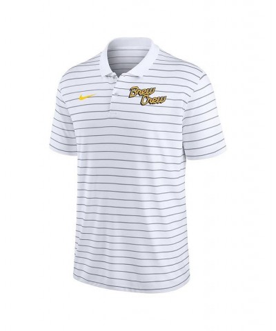 Men's White Milwaukee Brewers City Connect Victory Performance Polo Shirt $43.19 Polo Shirts