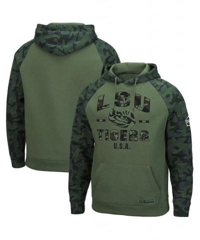 Men's Olive, Camo LSU Tigers OHT Military-Inspired Appreciation Raglan Pullover Hoodie $41.24 Sweatshirt