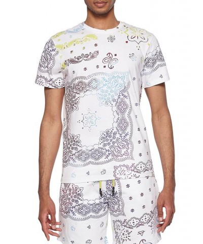 ELEVEN PARIS Men's Paisley Bandana Graphic T-Shirt White $26.46 T-Shirts