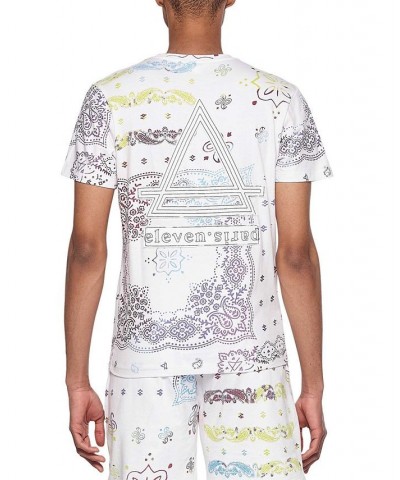 ELEVEN PARIS Men's Paisley Bandana Graphic T-Shirt White $26.46 T-Shirts