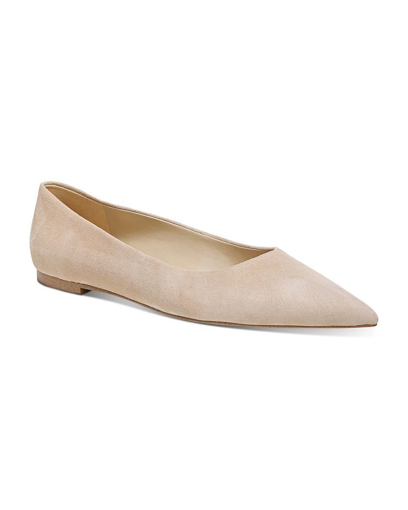 Women's Wanda Pointed Toe Flats Brown $56.00 Shoes