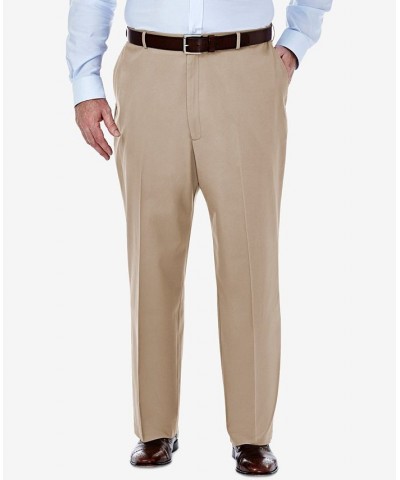 Men's Big & Tall Premium No Iron Khaki Classic Fit Flat Front Hidden Expandable Waistband Pants Sand $29.14 Pants