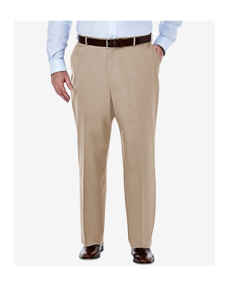 Men's Big & Tall Premium No Iron Khaki Classic Fit Flat Front Hidden Expandable Waistband Pants Sand $29.14 Pants