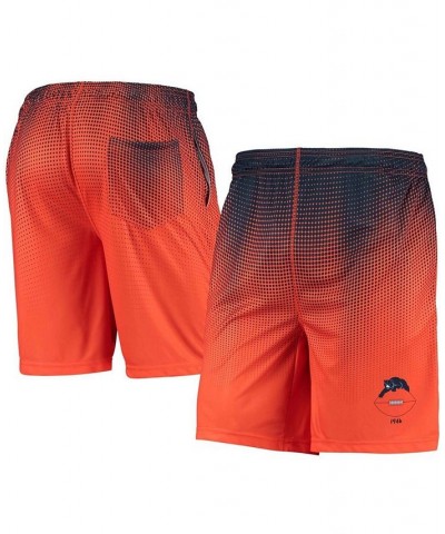 Men's Navy and Orange Chicago Bears Historic Logo Pixel Gradient Training Shorts $28.49 Shorts