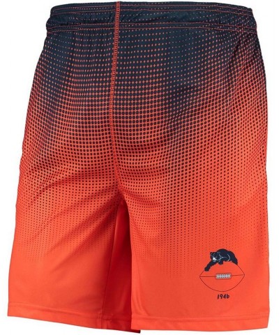 Men's Navy and Orange Chicago Bears Historic Logo Pixel Gradient Training Shorts $28.49 Shorts