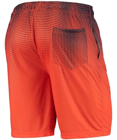 Men's Navy and Orange Chicago Bears Historic Logo Pixel Gradient Training Shorts $28.49 Shorts