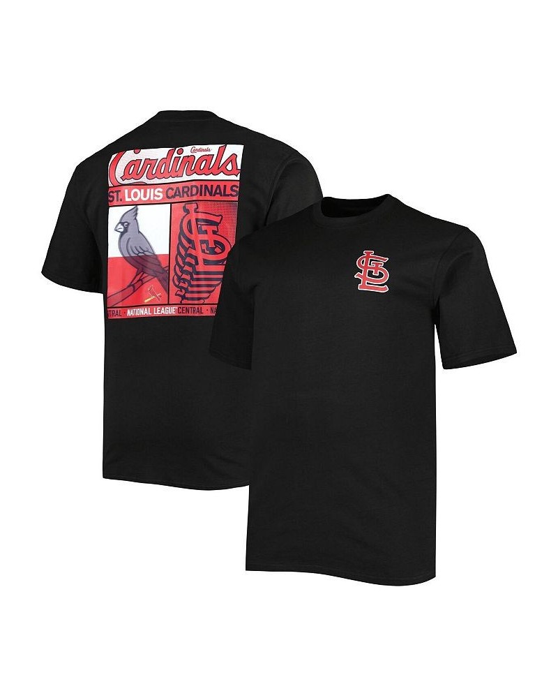 Men's Black St. Louis Cardinals Big and Tall Two-Sided T-shirt $30.67 T-Shirts