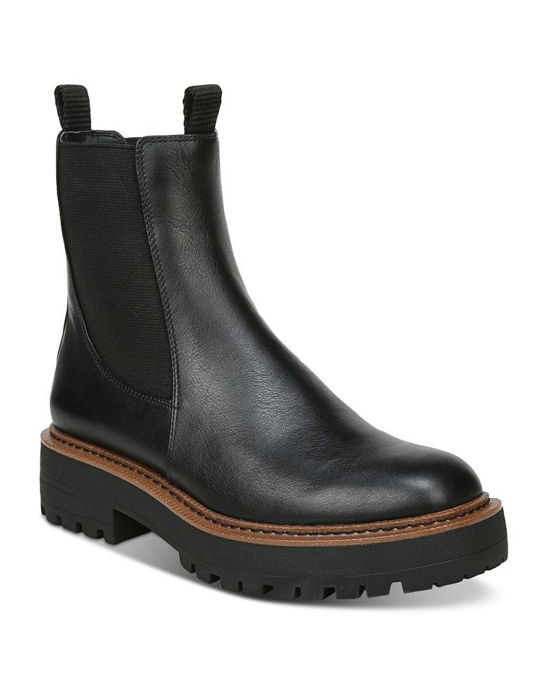 Women's Laguna Lug-Sole Chelsea Booties Black $64.80 Shoes