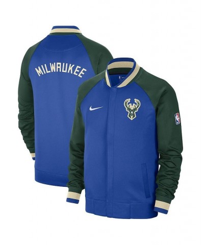 Men's Royal, Hunter Green Milwaukee Bucks 2022/23 City Edition Showtime Thermaflex Full-Zip Jacket $54.25 Jackets