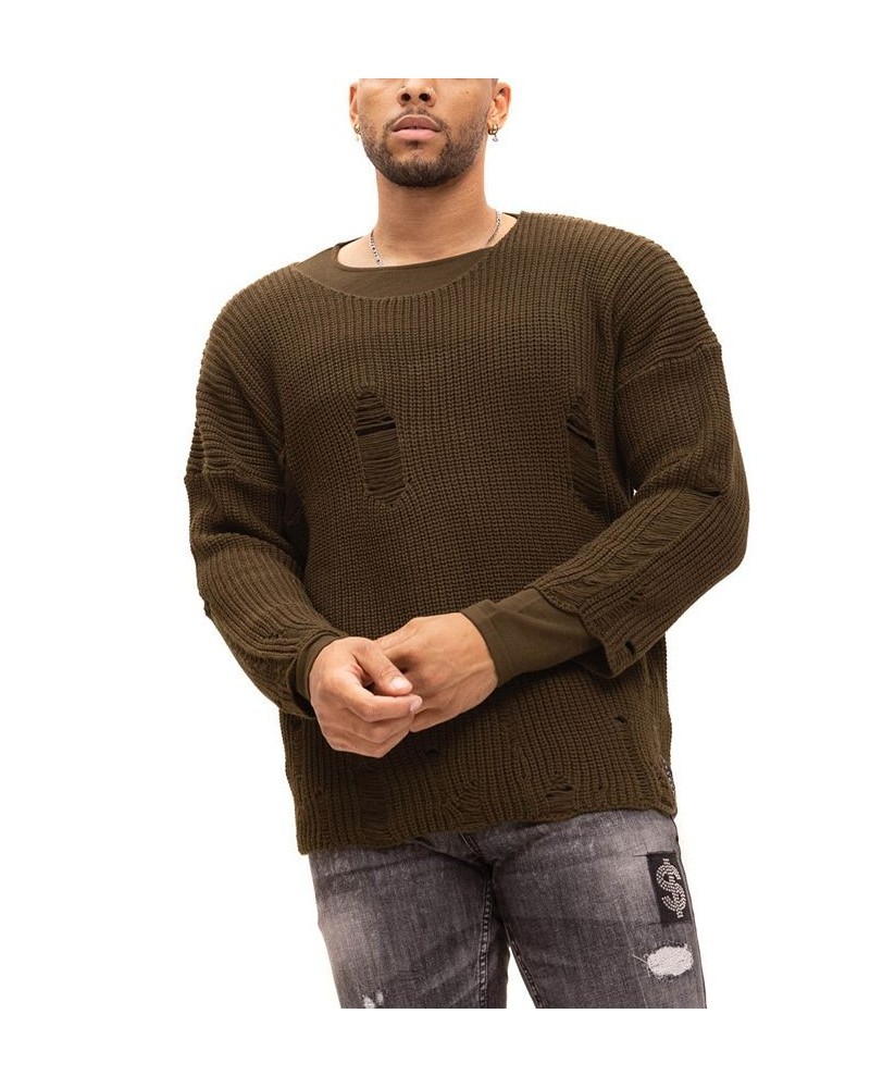 Men's Modern Double Distorted Sweater Tan/Beige $79.05 Sweaters