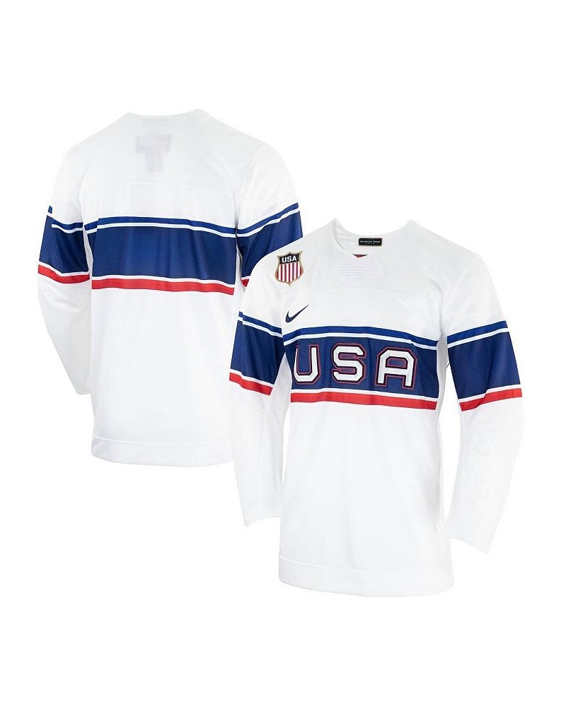 Men's White Team USA Hockey 2022 Winter Olympics Collection Jersey $63.00 Jersey