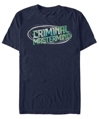 Men's Criminal Mastermind Short Sleeve T-Shirt Blue $16.80 T-Shirts