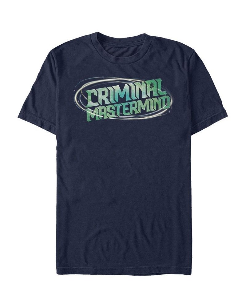 Men's Criminal Mastermind Short Sleeve T-Shirt Blue $16.80 T-Shirts