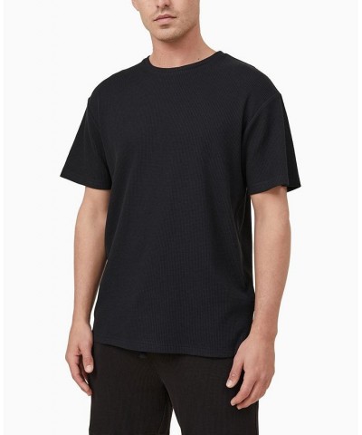 Men's Lounge Short Sleeves T-shirt Black $16.40 Pajama