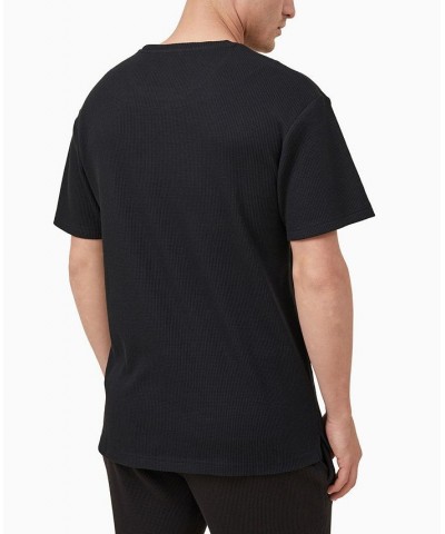 Men's Lounge Short Sleeves T-shirt Black $16.40 Pajama