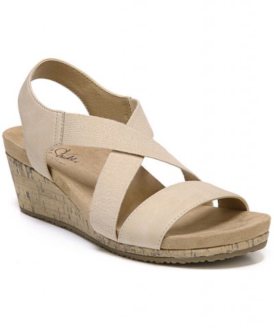 Mexico Wedge Sandals Tan/Beige $32.00 Shoes