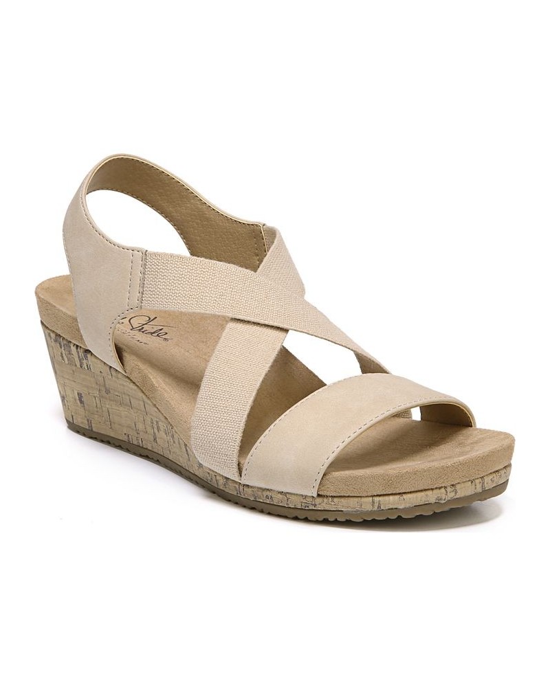 Mexico Wedge Sandals Tan/Beige $32.00 Shoes