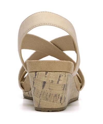 Mexico Wedge Sandals Tan/Beige $32.00 Shoes