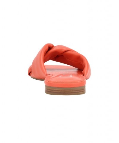 Women's Marita Casual Slip-on Flat Sandals Orange $38.27 Shoes