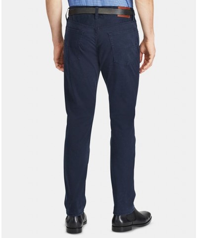 Men's Slim Straight Stretch Sateen Five-Pocket Pants Blue $43.75 Jeans