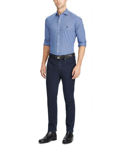 Men's Slim Straight Stretch Sateen Five-Pocket Pants Blue $43.75 Jeans