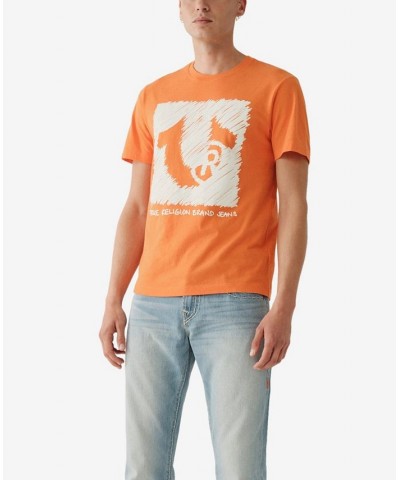 Men's Short Sleeve Sketch Registered Horseshoe T-shirt Orange $23.88 T-Shirts