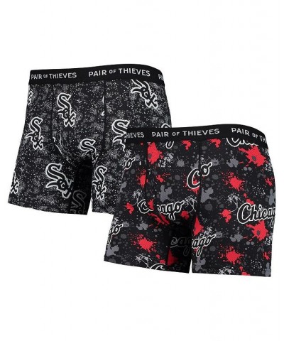 Men's Black Chicago White Sox Super Fit 2-Pack Boxer Briefs Set $25.00 Underwear