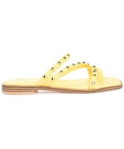 Women's Fanny Studded Sandals Yellow $43.00 Shoes