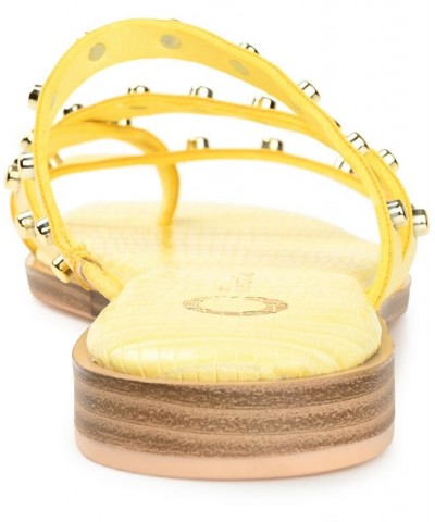 Women's Fanny Studded Sandals Yellow $43.00 Shoes