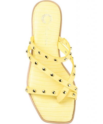 Women's Fanny Studded Sandals Yellow $43.00 Shoes