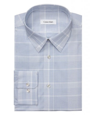 Men's Steel Plus Regular Fit Stretch Wrinkle Free Dress Shirt Blue $23.10 Dress Shirts