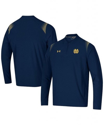 Men's Navy Notre Dame Fighting Irish 2021 Sideline Motivate Quarter-Zip Jacket $43.34 Jackets