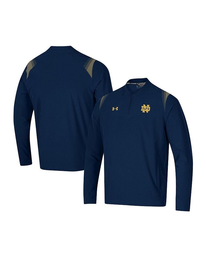 Men's Navy Notre Dame Fighting Irish 2021 Sideline Motivate Quarter-Zip Jacket $43.34 Jackets