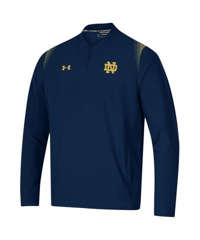 Men's Navy Notre Dame Fighting Irish 2021 Sideline Motivate Quarter-Zip Jacket $43.34 Jackets