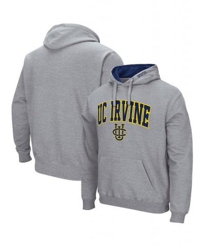 Men's Heathered Gray UC Irvine Anteaters Arch and Logo Pullover Hoodie $18.49 Sweatshirt