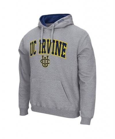 Men's Heathered Gray UC Irvine Anteaters Arch and Logo Pullover Hoodie $18.49 Sweatshirt