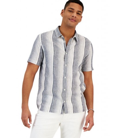 Men's Garret Stripe Short-Sleeve Shirt Blue $20.00 Shirts