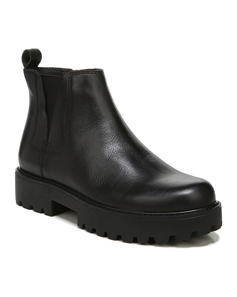 Women's Shiloh Lug Sole Chelsea Booties Black $45.15 Shoes