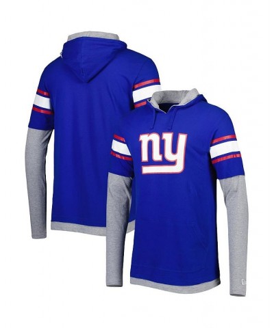 Men's Royal New York Giants Long Sleeve Hoodie T-shirt $29.25 T-Shirts