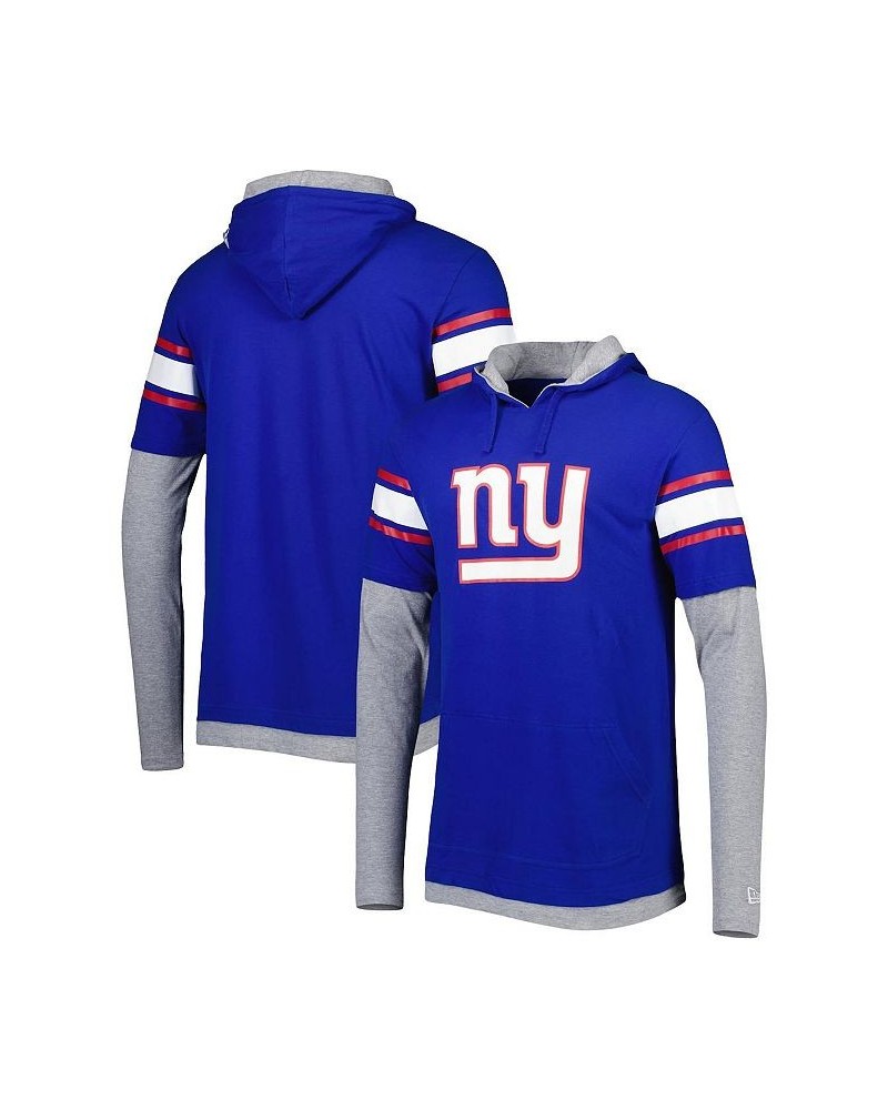 Men's Royal New York Giants Long Sleeve Hoodie T-shirt $29.25 T-Shirts