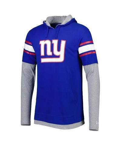 Men's Royal New York Giants Long Sleeve Hoodie T-shirt $29.25 T-Shirts