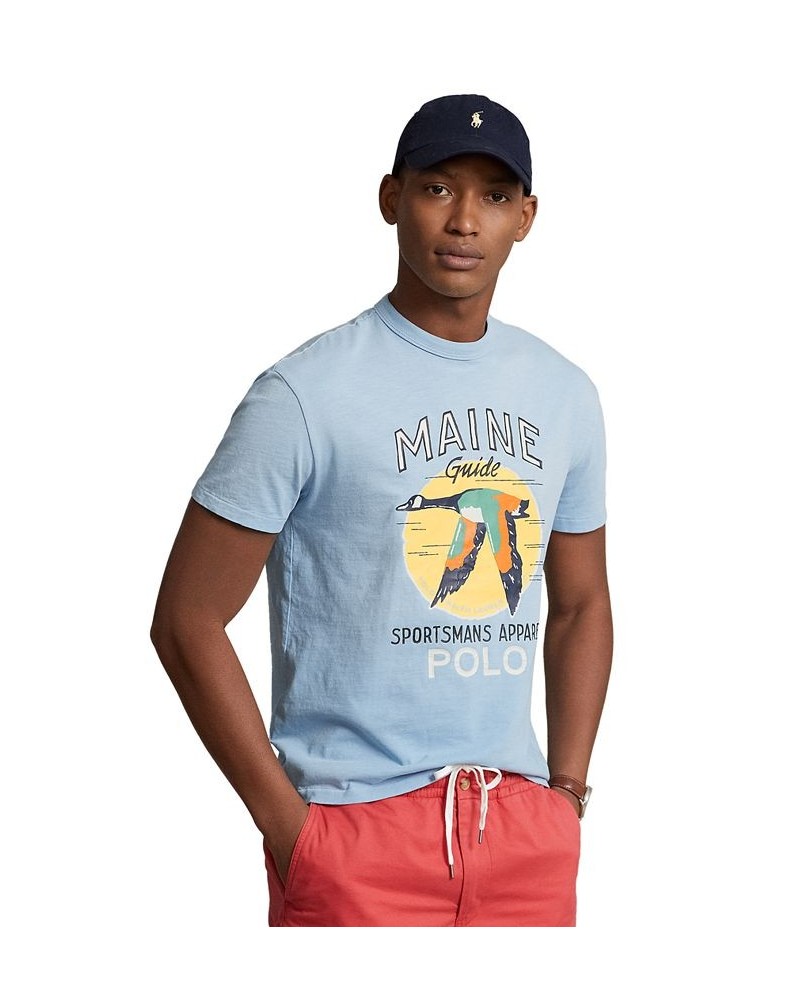 Men's Classic-Fit Jersey Graphic T-Shirt Blue $25.47 T-Shirts