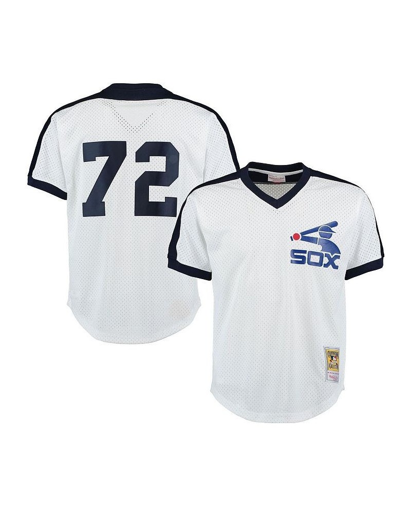 Men's Carlton Fisk White Chicago White Sox Cooperstown Mesh Batting Practice Jersey $46.00 Jersey