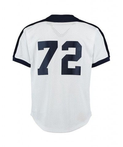 Men's Carlton Fisk White Chicago White Sox Cooperstown Mesh Batting Practice Jersey $46.00 Jersey