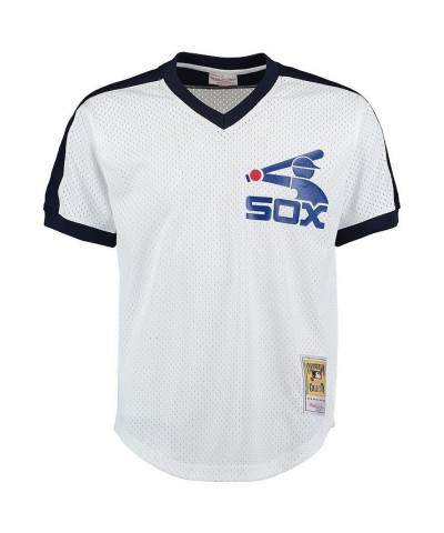 Men's Carlton Fisk White Chicago White Sox Cooperstown Mesh Batting Practice Jersey $46.00 Jersey