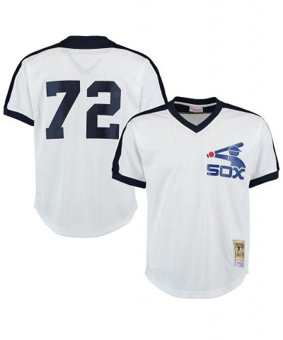 Men's Carlton Fisk White Chicago White Sox Cooperstown Mesh Batting Practice Jersey $46.00 Jersey